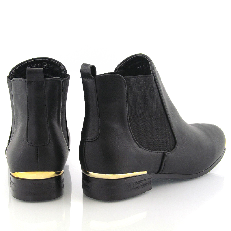 chelsea boots with gold trim